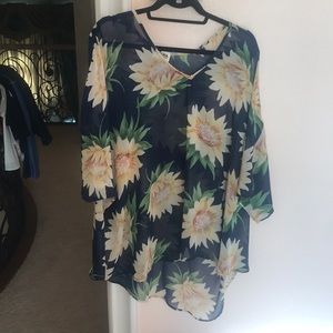 Show Me Your MuMu Sunflower navy top